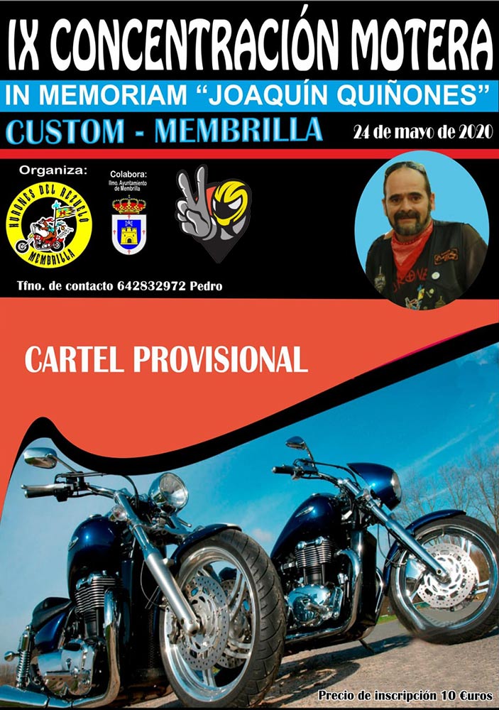 Cartel IX Concentración Motera Custom Membrilla