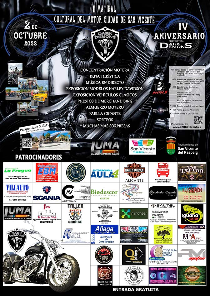 Cartel II Matinal Cultural del Motor ciudad de San Vicente