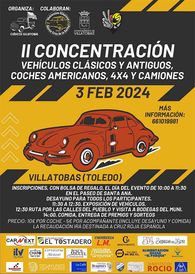 Cartel II CONCENTRACIÓN VEHÍCULOS CLÁSICOS VILLATOBAS