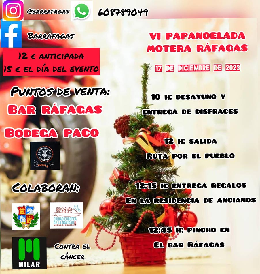 Cartel 6ª PAPANOELADA MOTERA RÁFAGAS