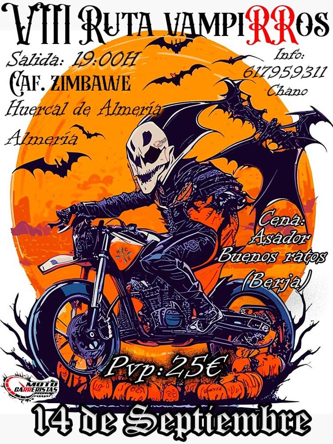 Cartel VIII RUTA MOTERA VAMPIRROS