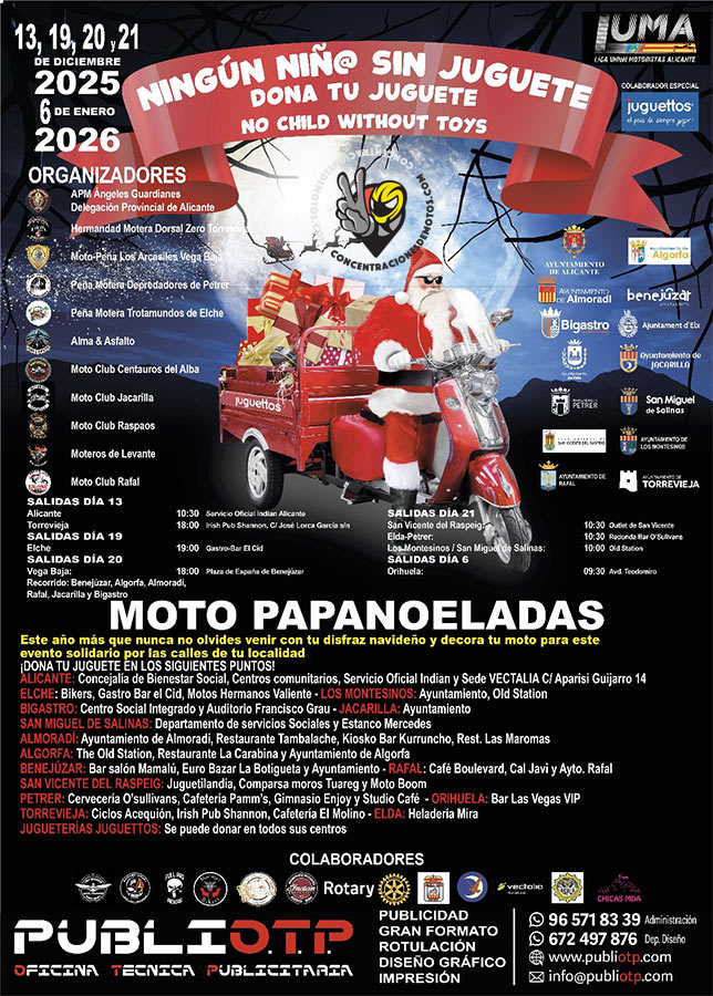 Cartel MOTOPAPANOELADAS ALICANTE