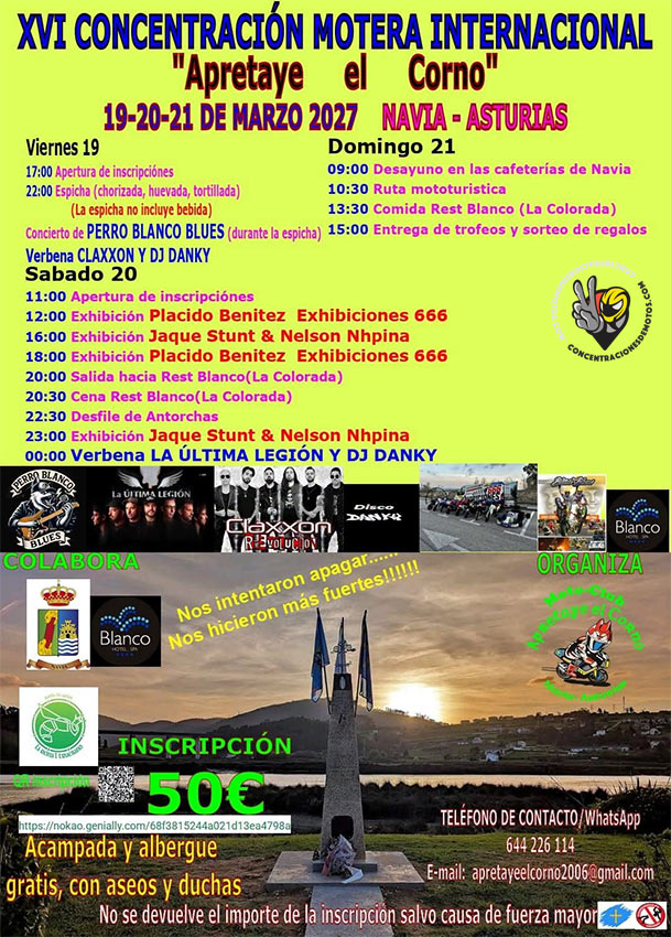 Cartel XVI CONCENTRACIÓN MOTERA APRETAYE EL CORNO